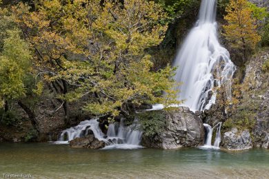 Wasserfall am Ausgang der Aoos Schlucht