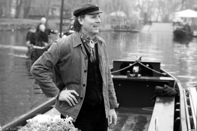 Schwarzweiss Fotos von der Torfkahnarmada im Teufelsmoor