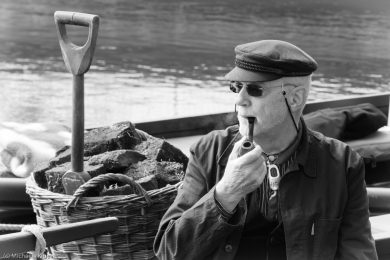 Schwarzweiss Fotos von der Torfkahnarmada im Teufelsmoor