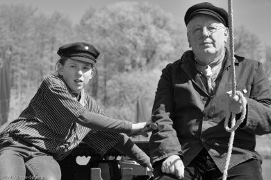 Schwarzweiss Fotos von der Torfkahnarmada im Teufelsmoor