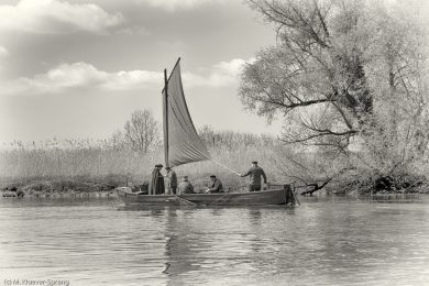 Schwarzweiss Fotos von der Torfkahnarmada im Teufelsmoor