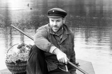 Schwarzweiss Fotos von der Torfkahnarmada im Teufelsmoor