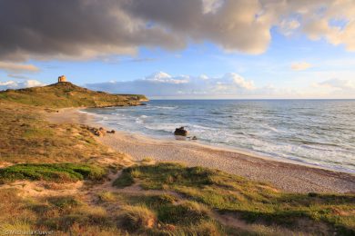 Wasser und Abend-Licht am Strand